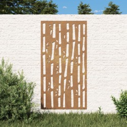 Décoration murale jardin 105x55 cm acier corten design bambou 