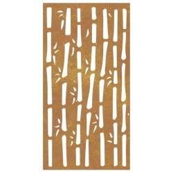Décoration murale jardin 105x55 cm acier corten design bambou 