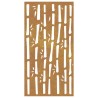 Décoration murale jardin 105x55 cm acier corten design bambou 