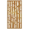 Décoration murale jardin 105x55 cm acier corten design bambou 