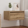 Table de chevet murale avec lumières LED chêne artisanal 