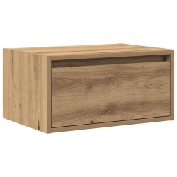 Table de chevet murale avec lumières LED chêne artisanal 