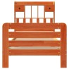 Lit bibliothèque sans matelas cire marron 75x190 cm pin massif 