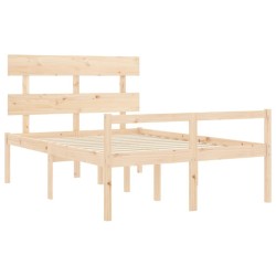 Lit pour personne âgée et tête de lit 140x200 cm bois massif 