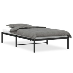 Cadre de lit métal sans matelas noir 107x203 cm 