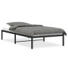 Cadre de lit métal sans matelas noir 107x203 cm 