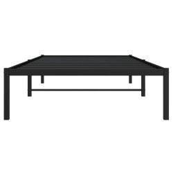Cadre de lit métal sans matelas noir 107x203 cm 