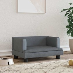 Lit pour chien gris foncé 60x40x30 cm velours 
