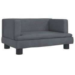 Lit pour chien gris foncé 60x40x30 cm velours 