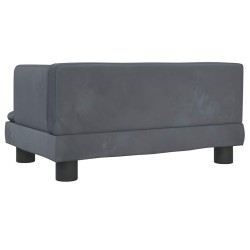 Lit pour chien gris foncé 60x40x30 cm velours 