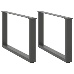 Pieds de table basse en U 2 pièces Anthracite 60 x (42-43) cm Acier 