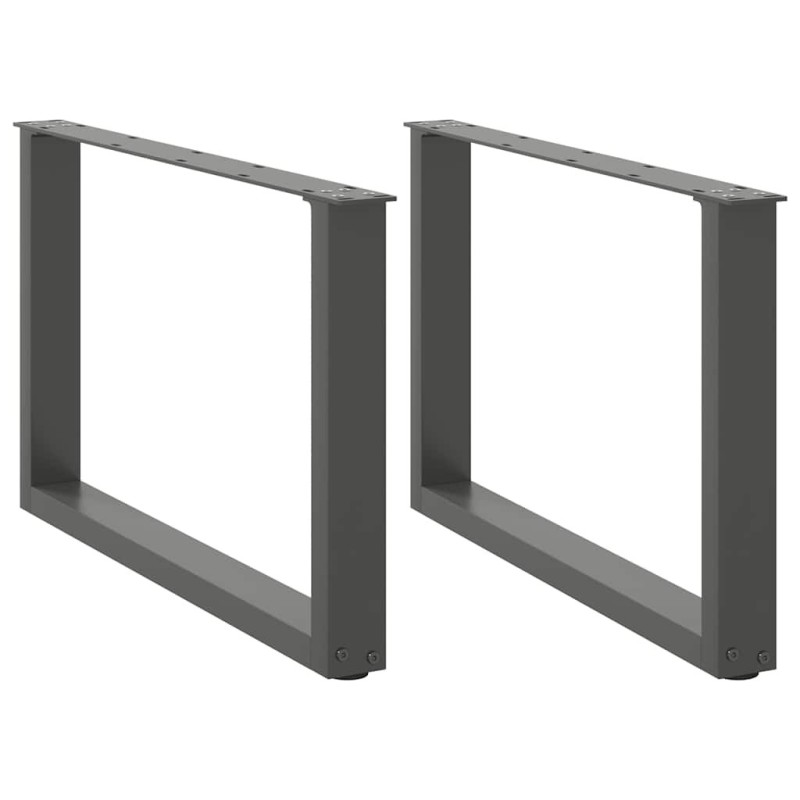 Pieds de table basse en U 2 pièces Anthracite 60 x (42-43) cm Acier 