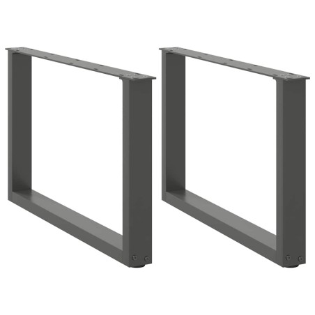 Pieds de table basse en U 2 pièces Anthracite 60 x (42-43) cm Acier 