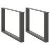 Pieds de table basse en U 2 pièces Anthracite 60 x (42-43) cm Acier 
