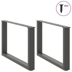 Pieds de table basse en U 2 pièces Anthracite 60 x (42-43) cm Acier 