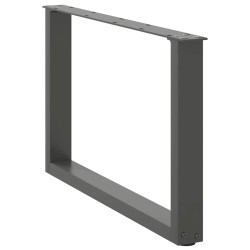 Pieds de table basse en U 2 pièces Anthracite 60 x (42-43) cm Acier 
