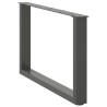 Pieds de table basse en U 2 pièces Anthracite 60 x (42-43) cm Acier 