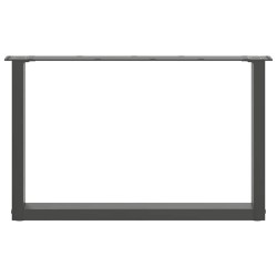 Pieds de table basse en U 2 pièces Anthracite 60 x (42-43) cm Acier 