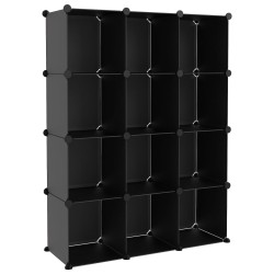 Cubes de rangement 12 pcs Noir PP 