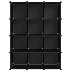 Cubes de rangement 12 pcs Noir PP 