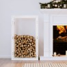Support pour bois de chauffage Blanc 60x25x100 cm Bois de pin 