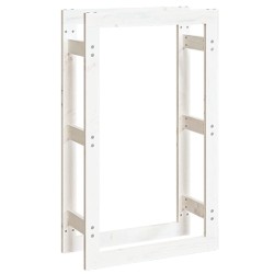 Support pour bois de chauffage Blanc 60x25x100 cm Bois de pin 