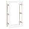 Support pour bois de chauffage Blanc 60x25x100 cm Bois de pin 