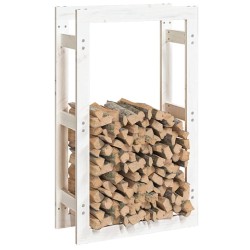 Support pour bois de chauffage Blanc 60x25x100 cm Bois de pin 