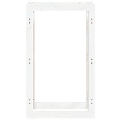 Support pour bois de chauffage Blanc 60x25x100 cm Bois de pin 