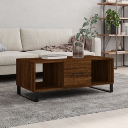 Table basse chêne marron 102x50x40 cm bois d'ingénierie 