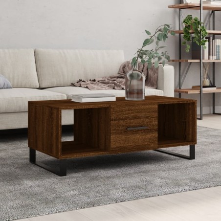 Table basse chêne marron 102x50x40 cm bois d'ingénierie 