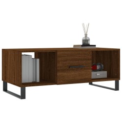 Table basse chêne marron 102x50x40 cm bois d'ingénierie 