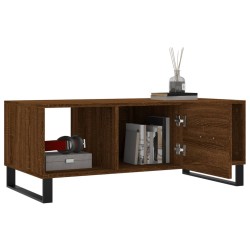 Table basse chêne marron 102x50x40 cm bois d'ingénierie 