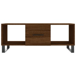 Table basse chêne marron 102x50x40 cm bois d'ingénierie 