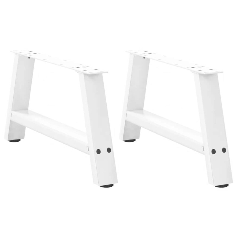 Pieds de table basse en forme de A, 2 pièces, blanc, 60 x (30-31) cm, acier 