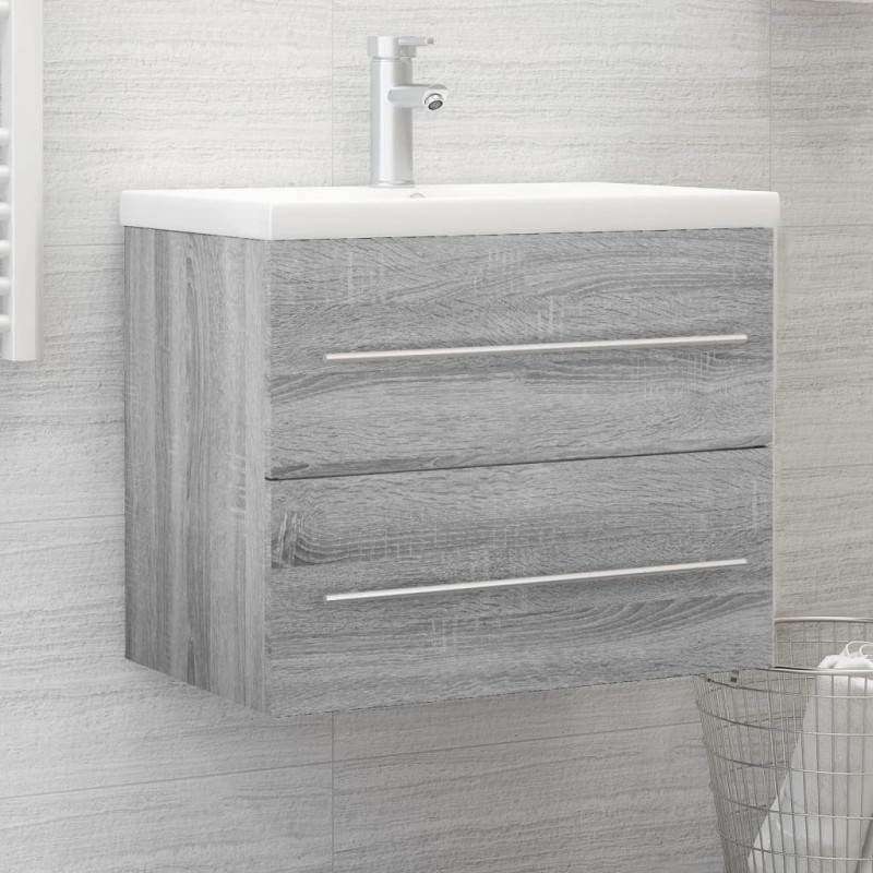 Armoire de lavabo Sonoma gris 60x38,5x48 cm Bois d'ingénierie 