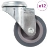 12 pcs Roulettes pivotantes à trou de boulon 50 mm 