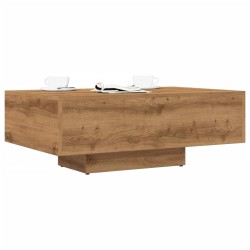 Table basse chêne artisanal 85x55x31 cm bois d'ingénierie 