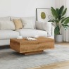 Table basse chêne artisanal 85x55x31 cm bois d'ingénierie 