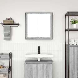 Armoire murale de salle de bain miroir sonoma gris 60x21x60 cm 