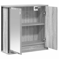 Armoire murale de salle de bain miroir sonoma gris 60x21x60 cm 