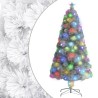 Arbre de Noël artificiel pré-éclairé blanc 120 cm fibre optique 