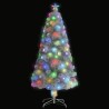 Arbre de Noël artificiel pré-éclairé blanc 120 cm fibre optique 