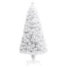 Arbre de Noël artificiel pré-éclairé blanc 120 cm fibre optique 