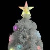 Arbre de Noël artificiel pré-éclairé blanc 120 cm fibre optique 