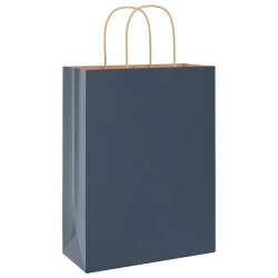 Sacs en papier 250 pcs avec poignées bleu 26x12x35 cm 