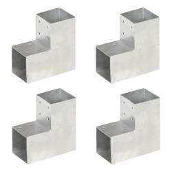 Connecteurs de poteau 4pcs Forme en L Métal galvanisé 101x101mm 