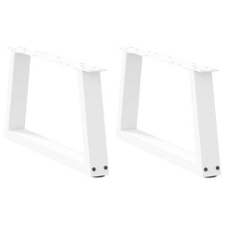 Pieds de table basse en forme de V, 2 pièces, blanc, 60 x (30-31,3) cm, acier 