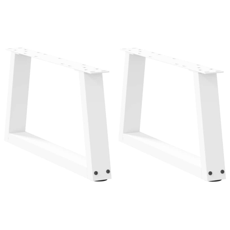 Pieds de table basse en forme de V, 2 pièces, blanc, 60 x (30-31,3) cm, acier 