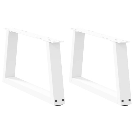 Pieds de table basse en forme de V, 2 pièces, blanc, 60 x (30-31,3) cm, acier 